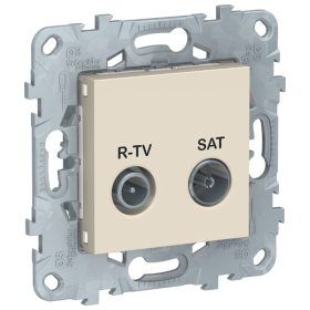 Розетка R-TV/ SAT, одиночная - бежевый, Schneider Unica New