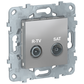 Розетка R-TV/ SAT, оконечная - алюминий, Schneider Unica New