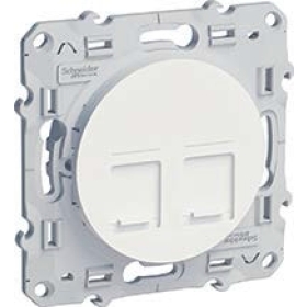 Розетка интернет, 2хRJ45 CAT5 - белый, Schneider Odace