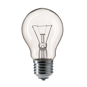 Лампа накаливания прозрачная, 60W, 3000К, E27, - PHILIPS