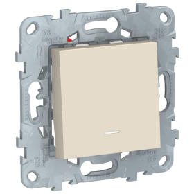 Переключатель 1 кл., перекрестный, с подсветкой, сх.7а - бежевый, Schneider Unica New