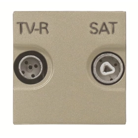 Розетка телевизионная TV-R-SAT одиночная - шампань, ABB Zenit (N2251.3 CV)