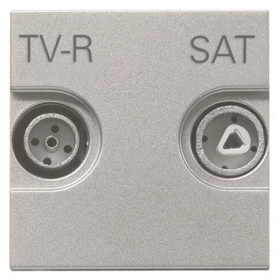 Розетка TV-R/SAT звезда - серебро, ABB Zenit (N2251.3 PL)