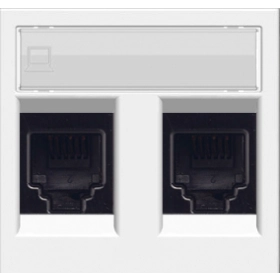 Розетка интернет двойная, 6UTP - альпийский белый, ABB Zenit (2 х 2018.6 + N2218.2 BL)