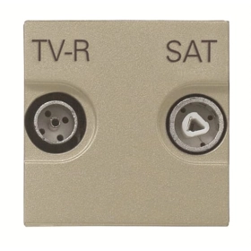 Розетка телевизионная TV-R-SAT проходная  - шампань, ABB Zenit (N2251.8 CV)