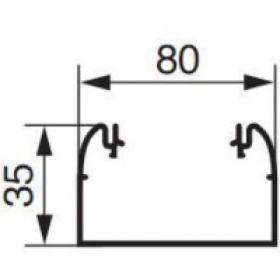 Кабель-канал 35x80(без крышки) - белый, Legrand DLP (1м)