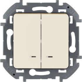 Выключатель 2 кл с подсветкой, 10 AX, 250 В - слоновая кость INSPIRIA 673631