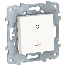 Выключатель 2 полюса, 1 кл., с индикацией, сх. 2, 16 AX, 250 В - белый, Schneider Unica New