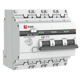 Дифавтомат 4P (3P+N) С63 100мА тип S (селективный) EKF PROxima АД-32